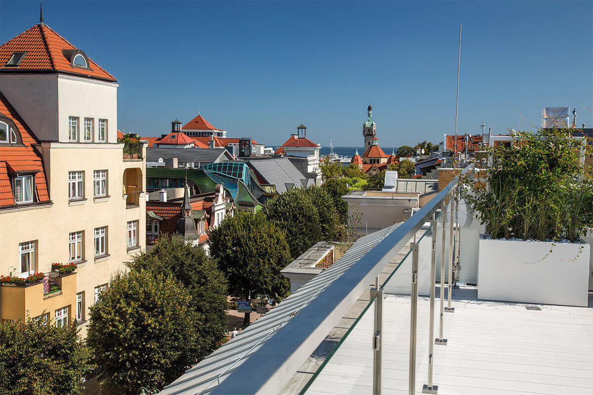 Dachterrasse mit Blick auf die Ostsee